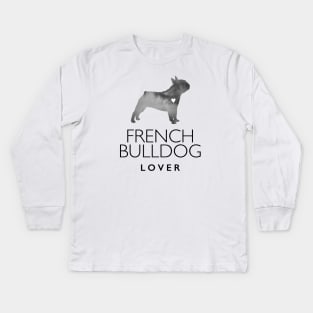French Bull Dog Lover Gift - Ink Effect Silhouette Kids Long Sleeve T-Shirt